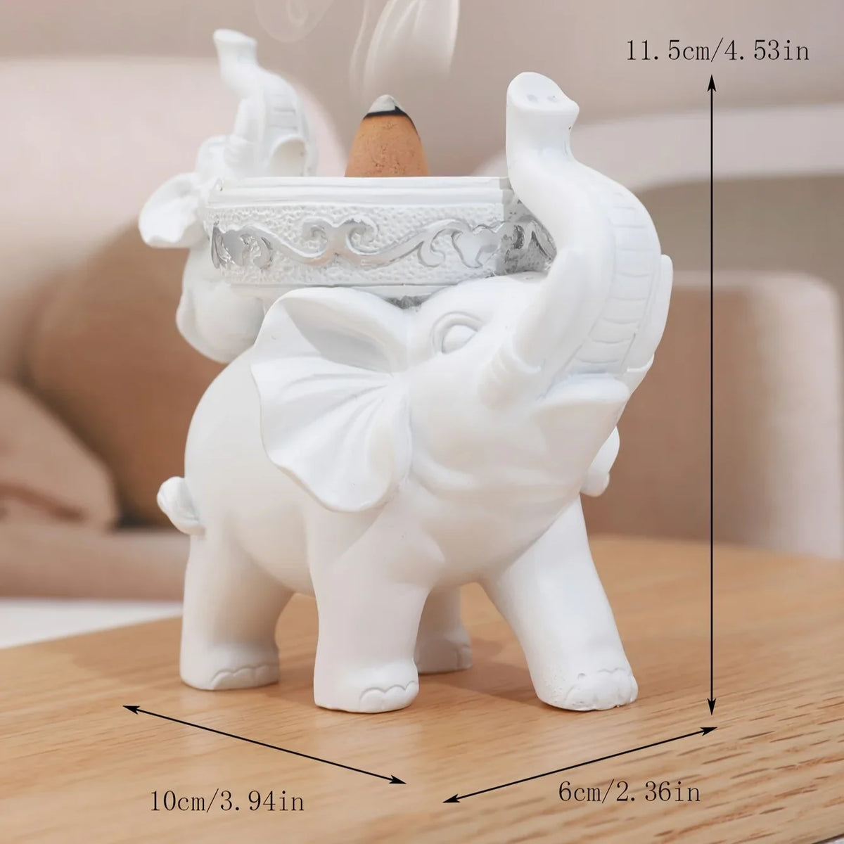 Elephant Figurine Candy Tray Key Bowl Storage Decor