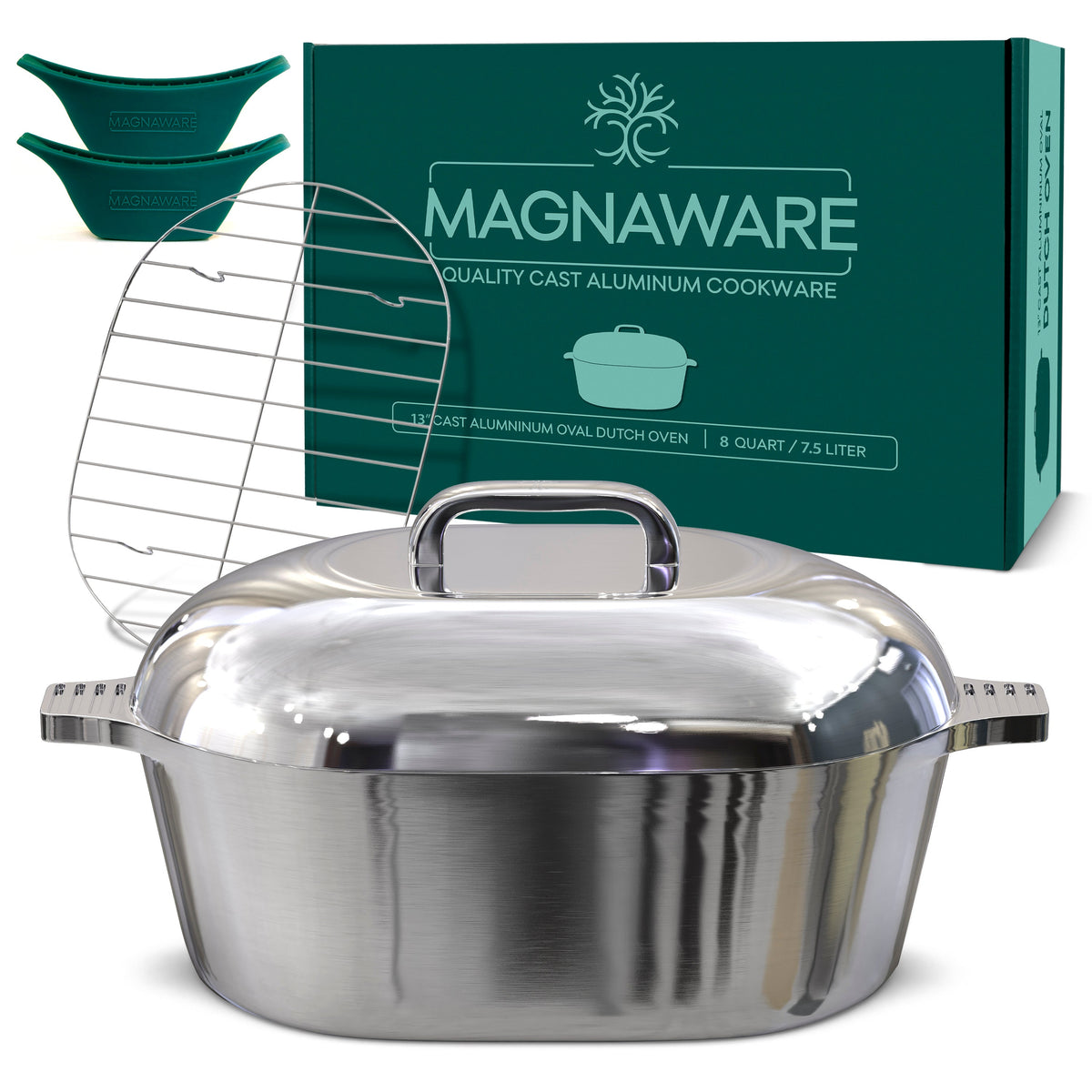 8-Quart Oval Dutch Oven with Lid for Cooking
