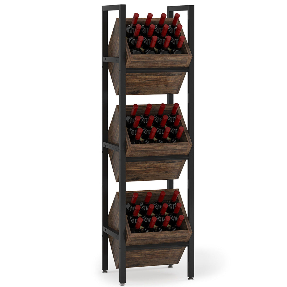3-Tier Angled Basket Stand for Kitchen Storage
