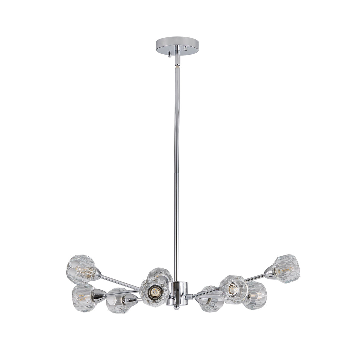 Modern 9-Light Chrome Crystal Chandelier for Home