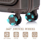 14' & 20' ABS Spinner Wheel Luggage Set with Cosmetic Case