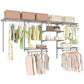 4-8 Feet Closet Organizers and Storage System with Hanging Rod for Laundry Bedroom