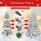 4FT Flocked Christmas Tree with Pine Cones and Snowy PVC Design