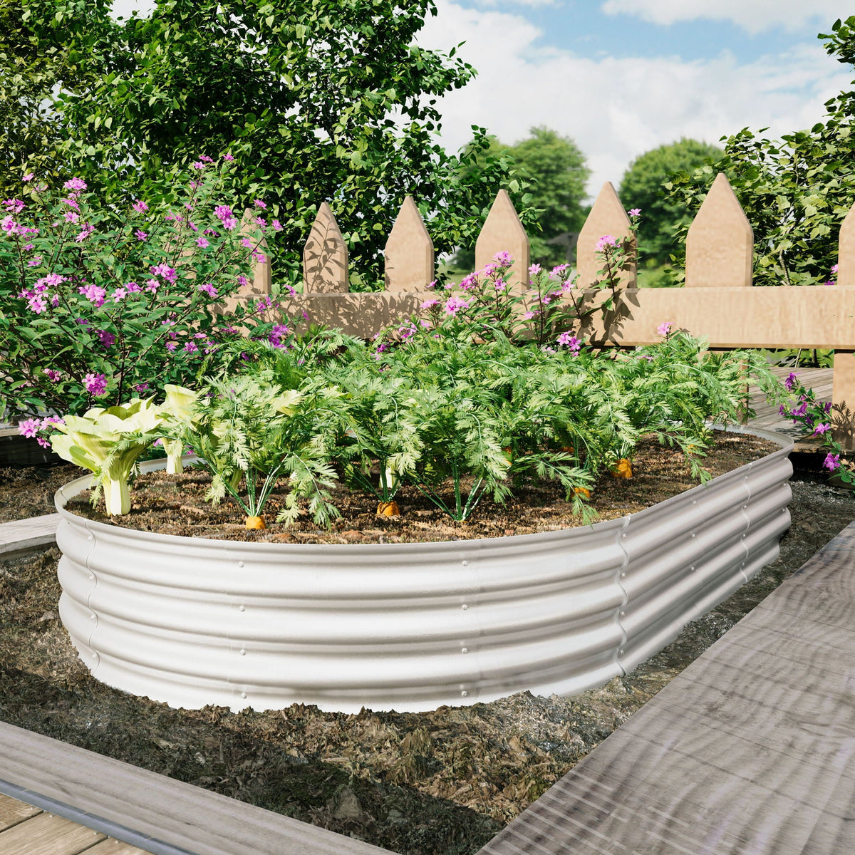 Heavy Duty Galvanized Raised Garden Bed Kit For Vegetables, Flowers & Herbs