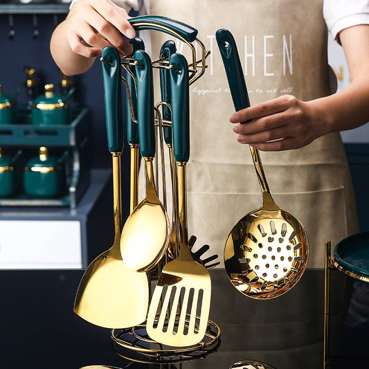7-Piece Stainless Steel Silicone Kitchen Utensil Cooking Set