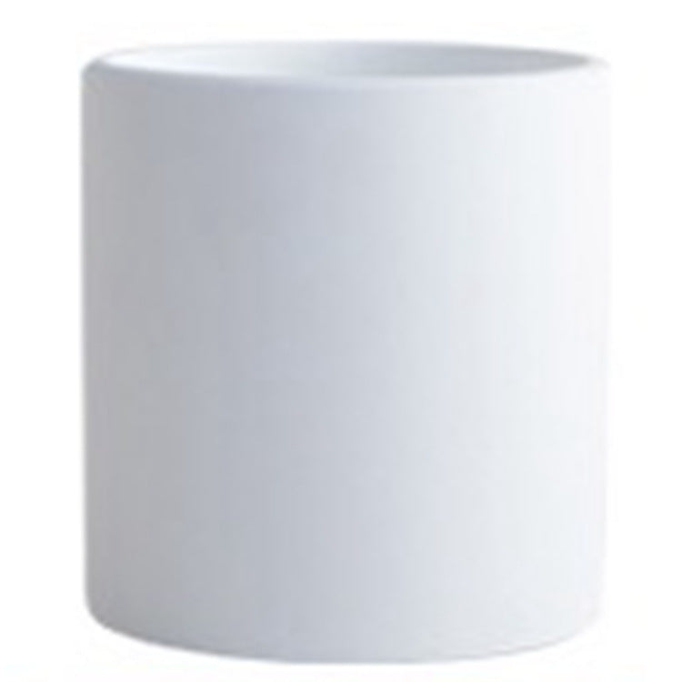 Nordic Colorful Ceramic Cylindrical Planter with Drainage Tray