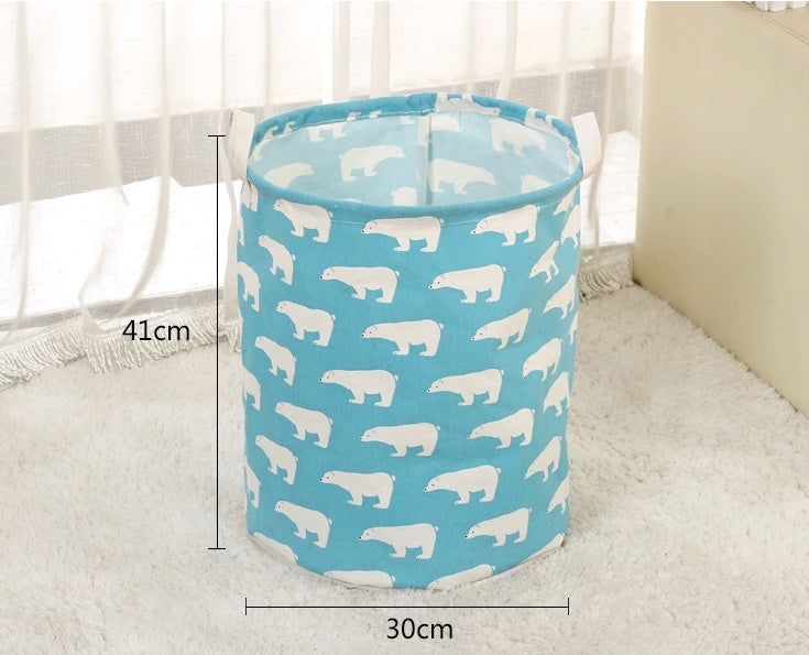 Foldable Cotton Linen Laundry Basket for Home Storage