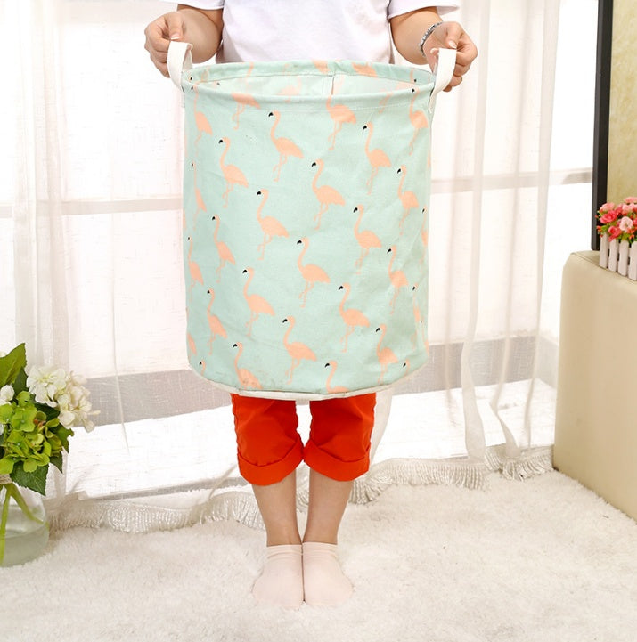Foldable Cotton Linen Laundry Basket for Home Storage