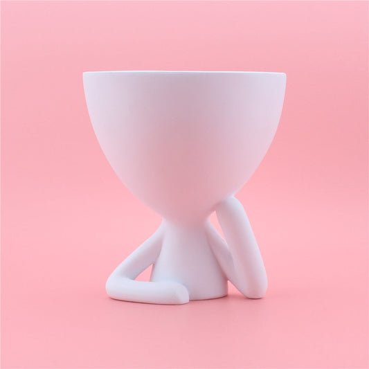 Cartoon Abstract Cheek Support Figurine for Desktop Decor