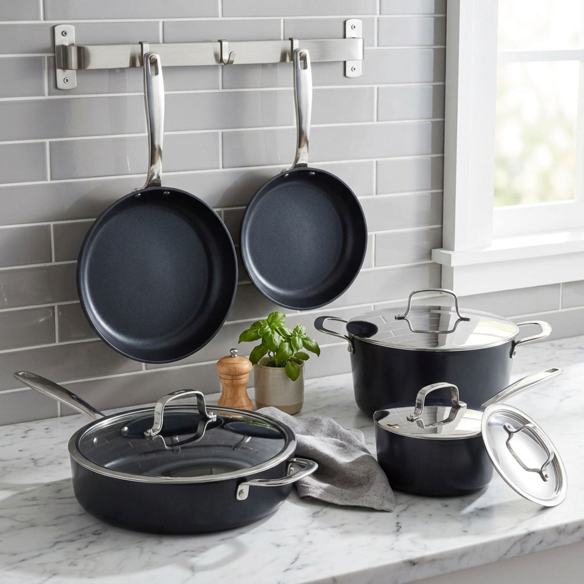 12-Piece Ceramic Nonstick Cookware Set for Home