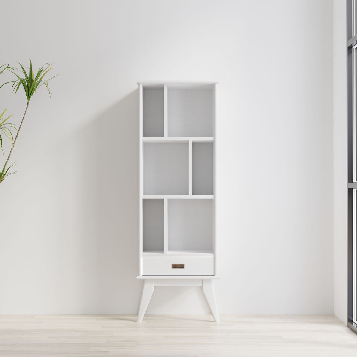Draper Mid Century Wide Bookcase Storage Unit