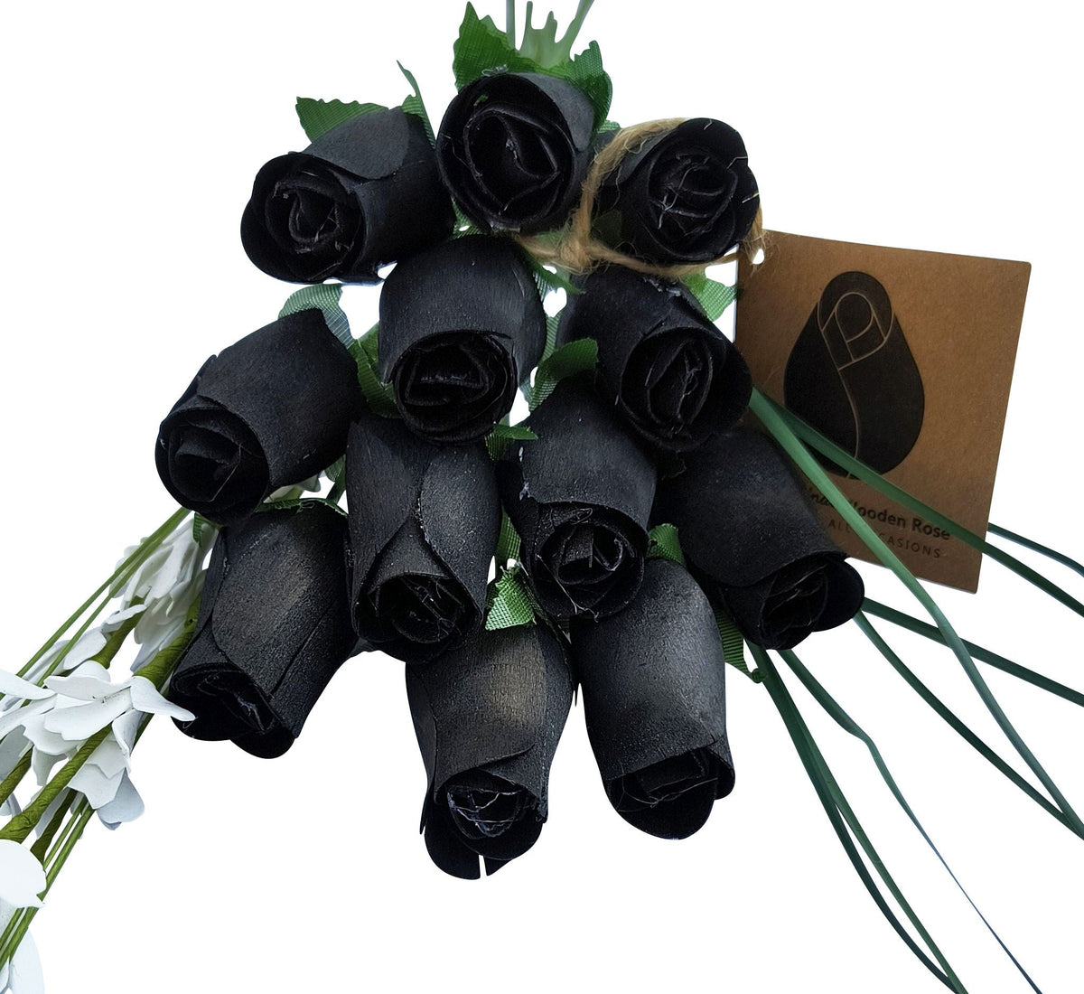 Halloween Wooden Rose Bouquet – All Black