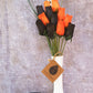 Halloween Wooden Rose Bouquet – Black & Orange