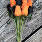 Halloween Wooden Rose Bouquet – Black & Orange
