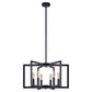 22' Modern Black Geometric 6-Light Chandelier – Industrial Metal Pendant Light Fixture for Living Room, Dining Room, or Kitchen (Bulb Not Included)