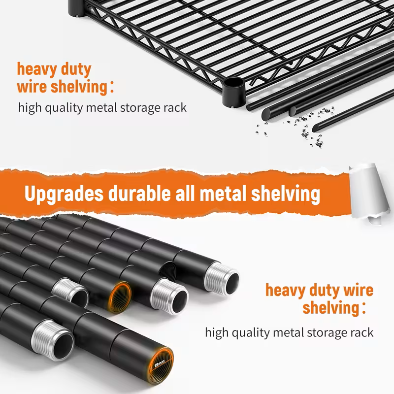 Adjustable Wire Storage Shelving Rack with Multiple Tiers