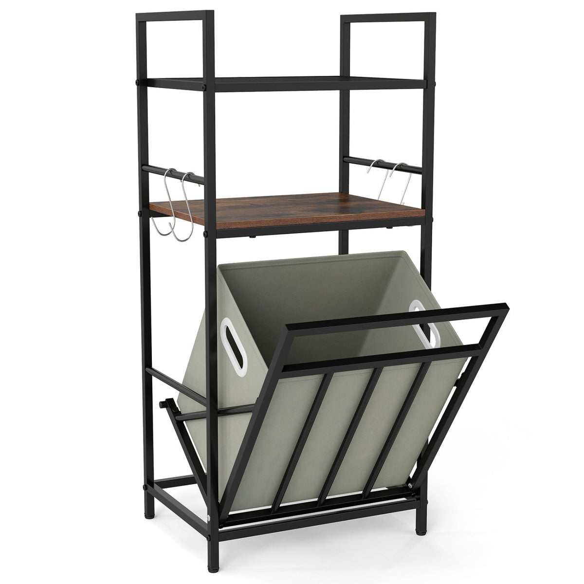 2-Tier Laundry Hamper with Tilt Out Basket