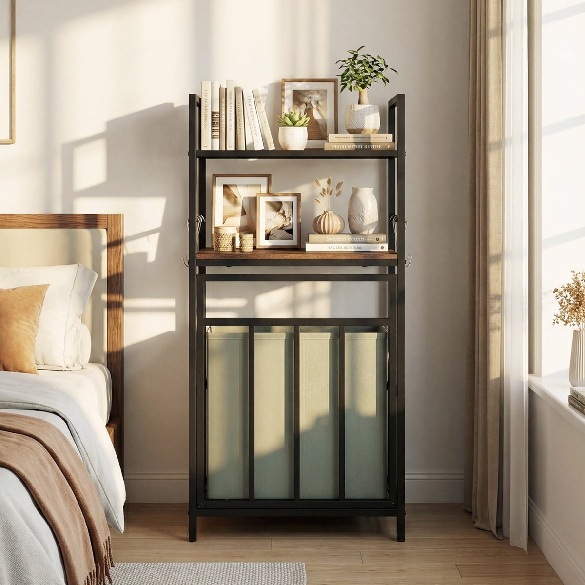 2-Tier Laundry Hamper with Tilt Out Basket