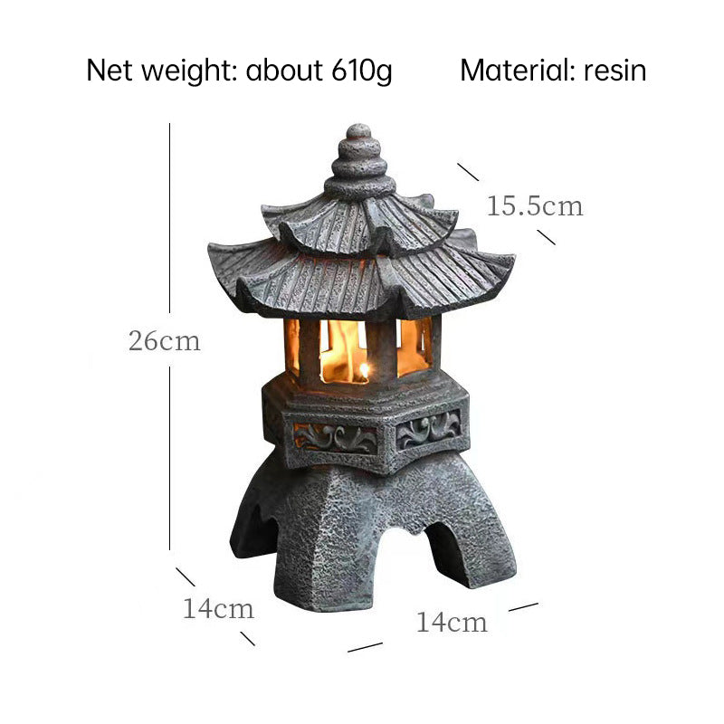 Solar Powered Zen Pagoda Lanterns and Garden Statues