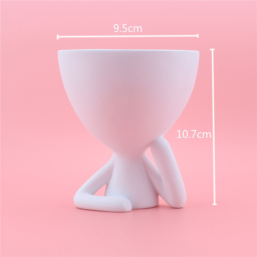 Cartoon Abstract Cheek Support Figurine for Desktop Decor