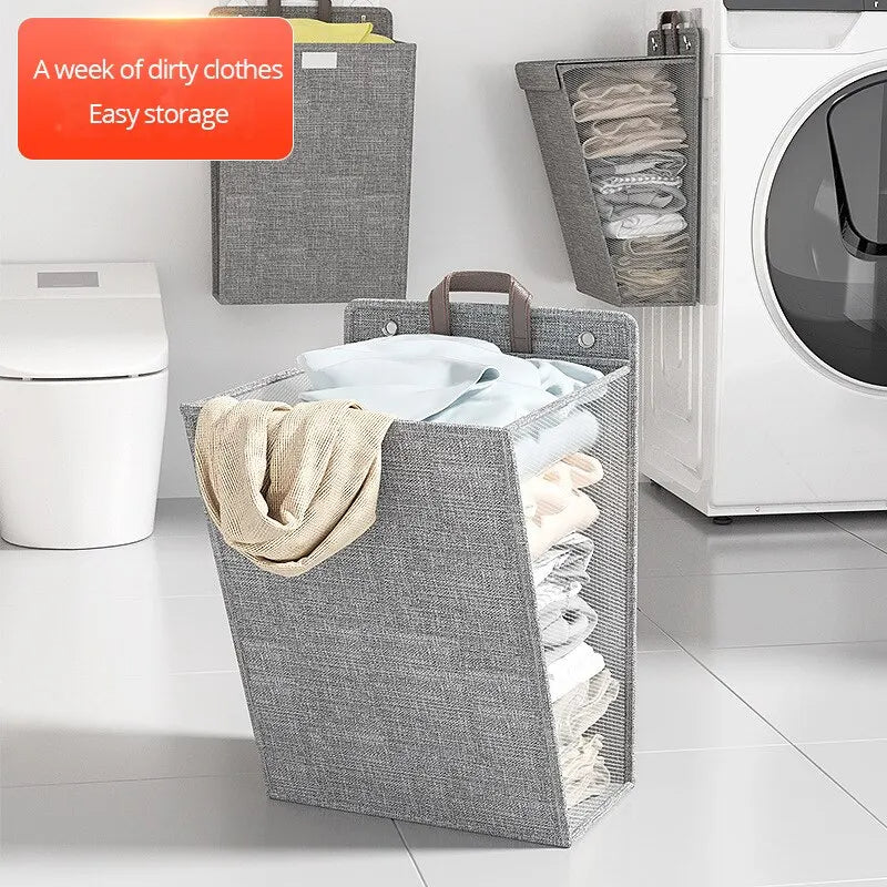 Foldable Wall Hanging Laundry Basket for Home Dorms