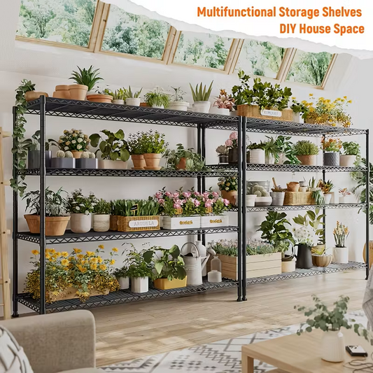 Adjustable Wire Storage Shelving Rack with Multiple Tiers