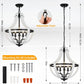 5-Light Convertible White Wood Farmhouse Chandelier