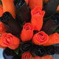 Halloween Wooden Rose Bouquet – Black & Orange