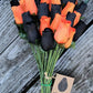 Halloween Wooden Rose Bouquet – Black & Orange
