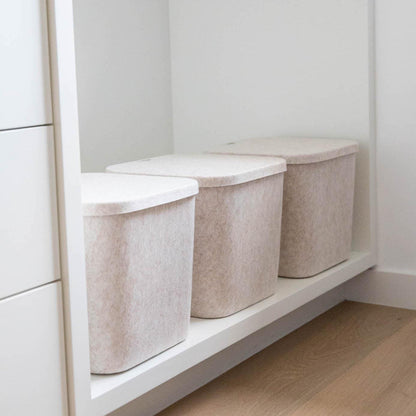 Sculpted Storage Bins with Lids Set of Three