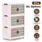 3-Piece Foldable Storage Bins with Lids and Wheels