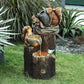 Solar Resin Duck Garden Fountain with LED Squirrel