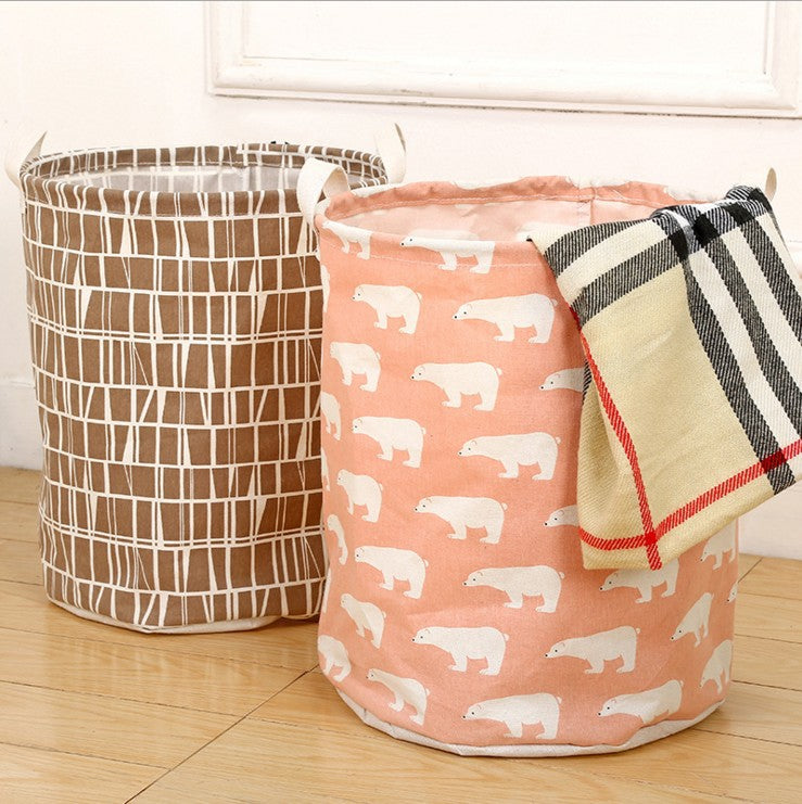 Foldable Cotton Linen Laundry Basket for Home Storage