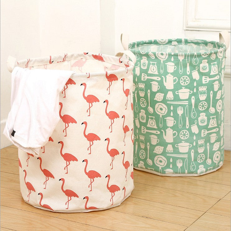 Foldable Cotton Linen Laundry Basket for Home Storage