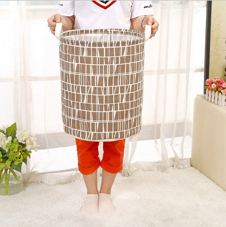 Foldable Cotton Linen Laundry Basket for Home Storage