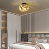 Wood Beaded Fan Chandelier in Oak White Finish