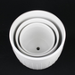 3-Piece White Stoneware Planters with Vertical Groove Texture