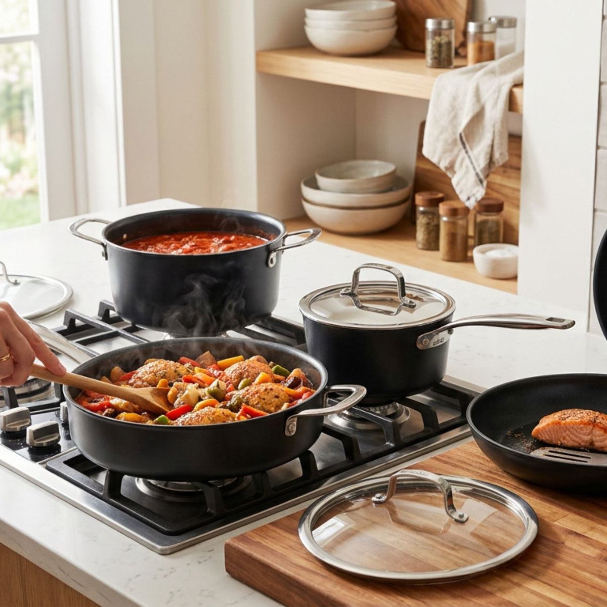 12-Piece Ceramic Nonstick Cookware Set for Home