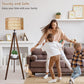 Boho Tripod Floor Lamp with Wood Shelves