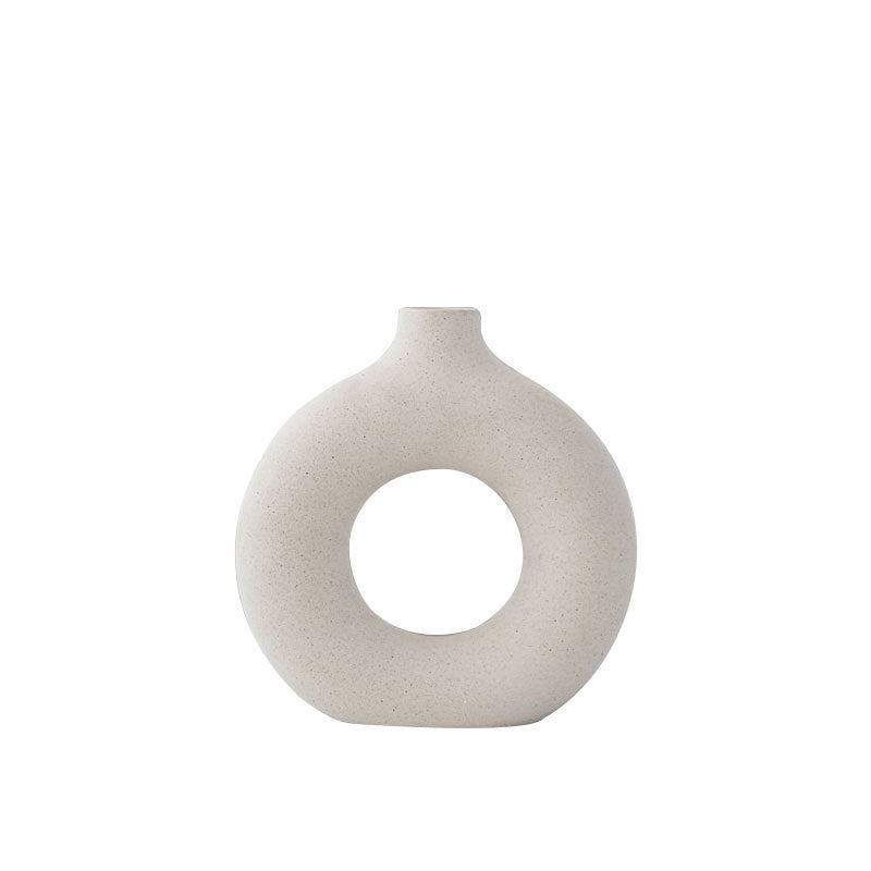 Unglazed Spotted Ceramic Vase for Modern Home Decor