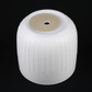 3-Piece White Stoneware Planters with Vertical Groove Texture
