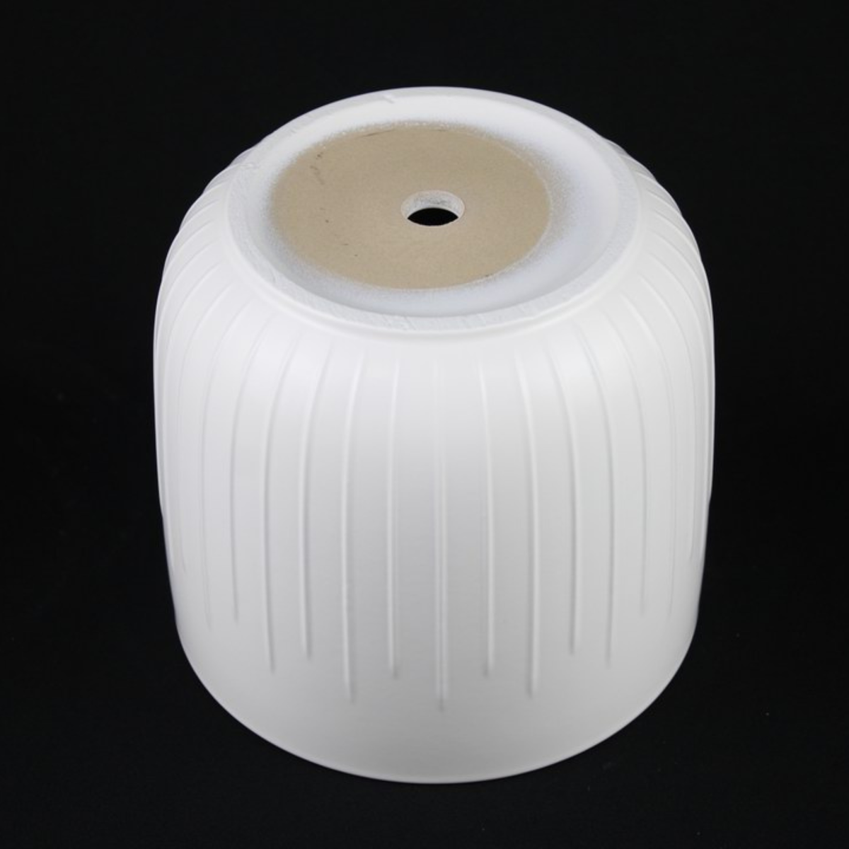 3-Piece White Stoneware Planters with Vertical Groove Texture