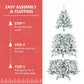 4FT Flocked Christmas Tree with Pine Cones and Snowy PVC Design