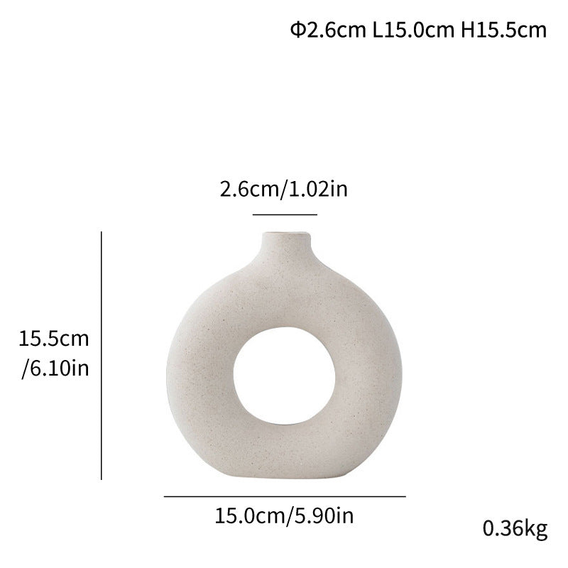 Unglazed Spotted Ceramic Vase for Modern Home Decor