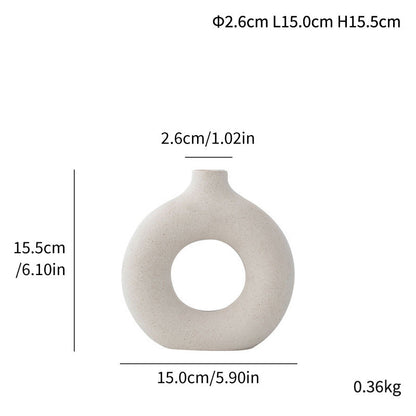 Unglazed Spotted Ceramic Vase for Modern Home Decor