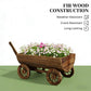 Small Wheelbarrow Wagon Flower Cart Wooden Mobile Garden Planter