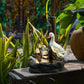 Solar Resin Duck Garden Fountain with LED Squirrel