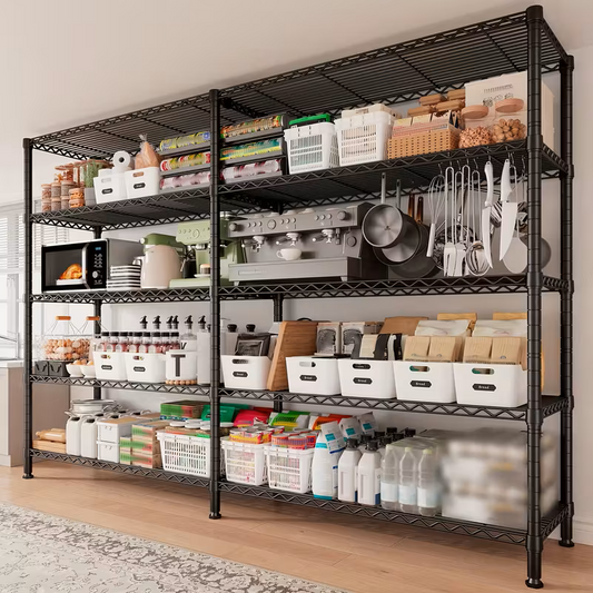 Adjustable Wire Storage Shelving Rack with Multiple Tiers