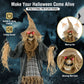 7 FT Halloween Decoration Animated Standing Scary Scarecrow with Light-up Eyes for Hunted Houses