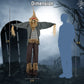 7 FT Halloween Decoration Animated Standing Scary Scarecrow with Light-up Eyes for Hunted Houses